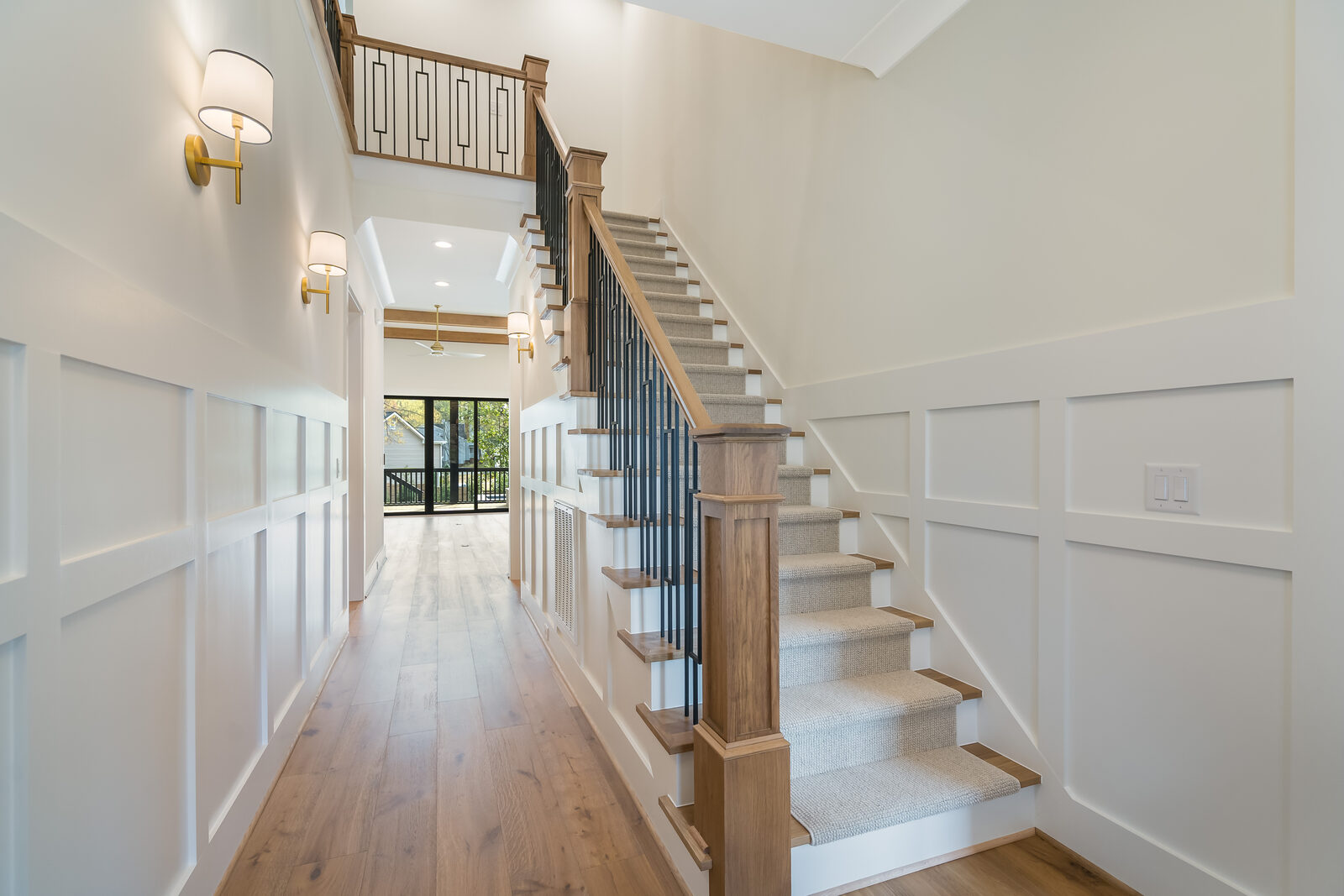 Staircase and foyer in a Gemstone custom home in Apex