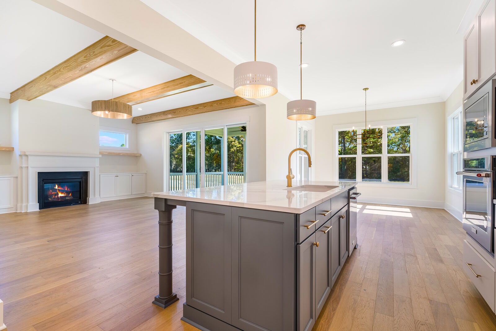 Open great room in a Gemstone custom home